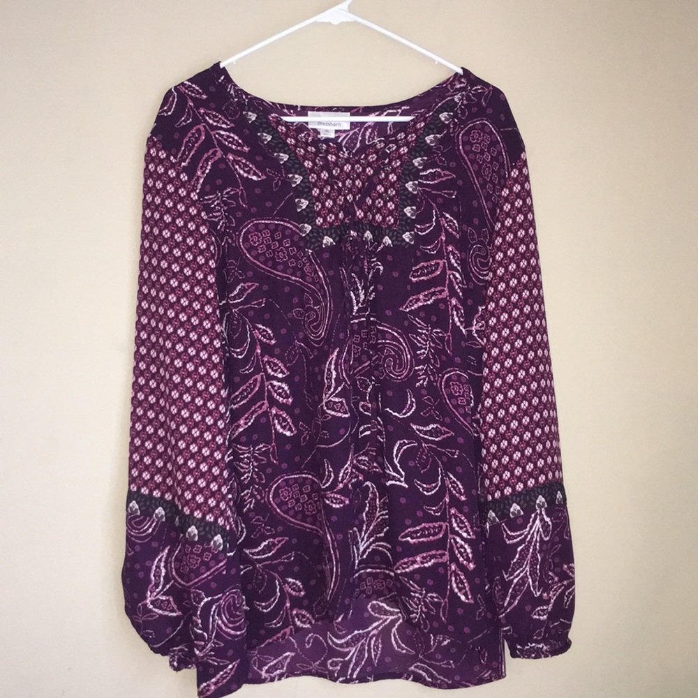 Dressbarn purple design blouse